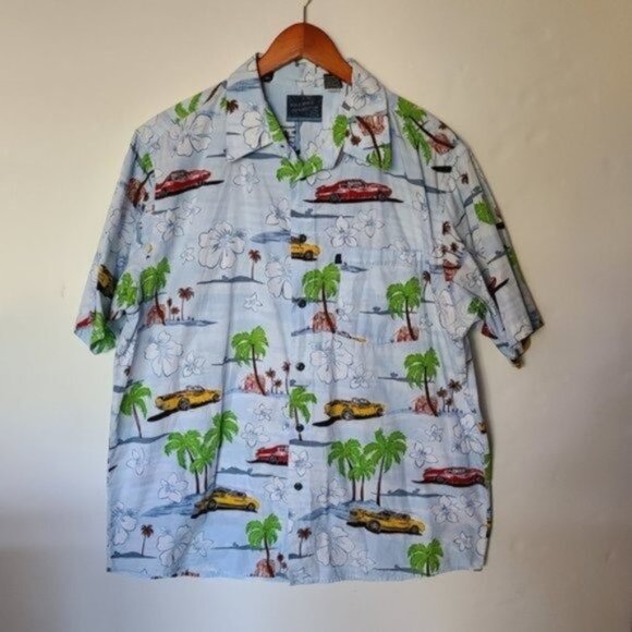 Pineapple Connection Hawaiian Tropical Blue Floral‎ - Picture 5 of 13